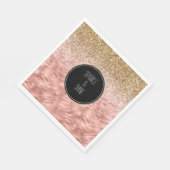 Chic Pink Zebra Print Glitz Serviette (Ecke)