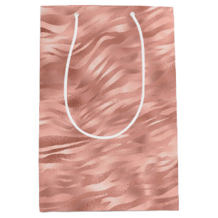 Chic Pink Zebra Streifen Mittlere Geschenktüte