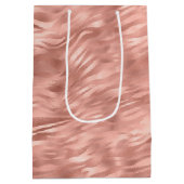 Chic Pink Zebra Streifen Mittlere Geschenktüte (Rückseite)