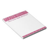 Chic Pink Zebra Streifen Notizblock (angewinkelt)
