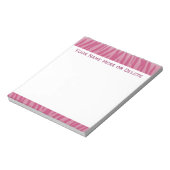 Chic Pink Zebra Streifen Notizblock (Rotiert)
