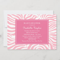 Chic Pink Zebra Stripes Girl Babydusche