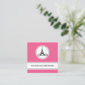 Chic Pink Zickzack Eiffel Tower Paris Frankreich Quadratische Visitenkarte (Stehend Vorderseite)