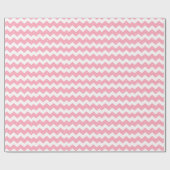 Chic Pink Zickzack Wrapping Paper Geschenkpapier (Flach)