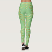 Chic Pistachio Green Diamonds Pattern Leggings (Rückseite)