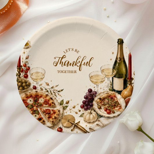 Chic Pizza & Prosecco Friendsgiving Pappteller