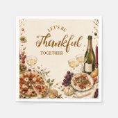 Chic Pizza & Prosecco Friendsgiving Serviette (Vorderseite)