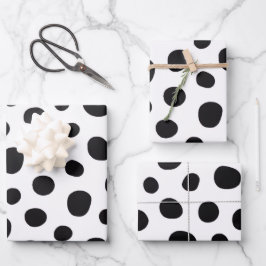 Chic Playful Energy Dalmatian Spot Pattern Geschenkpapier Set