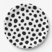 Chic Playful Energy Dalmatian Spot Pattern Pappteller (Vorderseite)