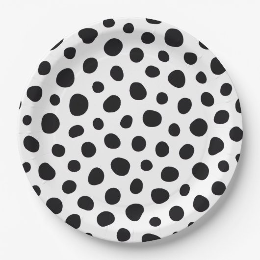 Chic Playful Energy Dalmatian Spot Pattern Pappteller (Vorderseite)