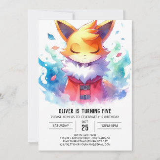 Chic Playful Fox Geburtstag Einladung
