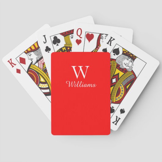 CHIC PLAYING CARDS_01 RED MIT WHITE MONOGRAM SPIELKARTEN (Rückseite)