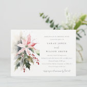 Chic Poinsettia Berries Probe Abendessen Einladung (Stehend Vorderseite)