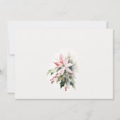 Chic Poinsettia Berries Probe Abendessen Einladung (Rückseite)