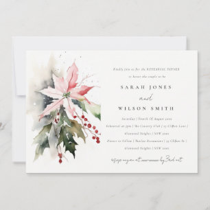 Chic Poinsettia Berries Probe Abendessen Einladung