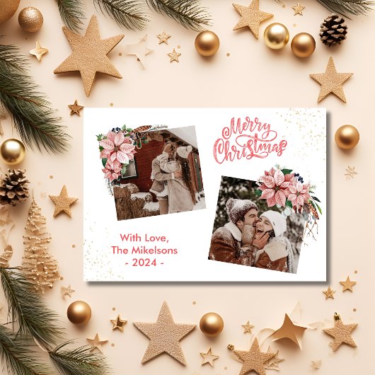 Chic Poinsettia Frohe Weihnachten 2 Foto Urlaub