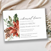 Chic Poinsettia Pine Cone Probe Abendessen Einladu Dankeskarte