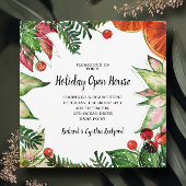 Chic Poinsettia und Orangen Weihnachten Einladung