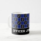 Chic Police Officer Thin Blue Line Abzeichen Muste Kaffeetasse (Vorderseite Links)