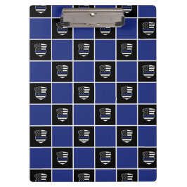 Chic Police Officer Thin Blue Line Abzeichen Muste Klemmbrett