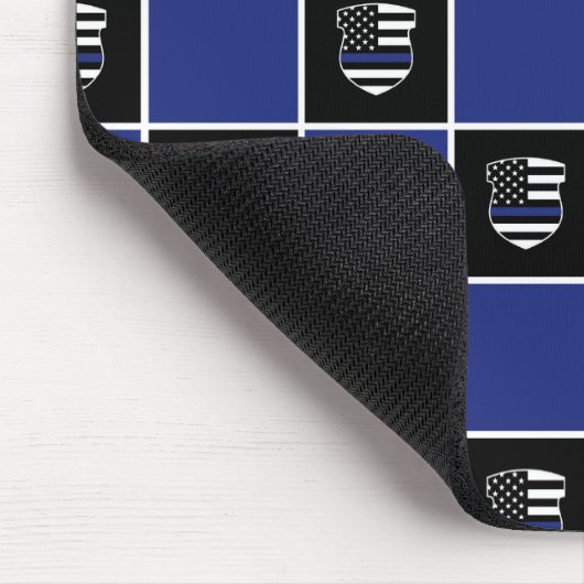 Chic Police Officer Thin Blue Line Abzeichen Muste Mousepad (Ecke)