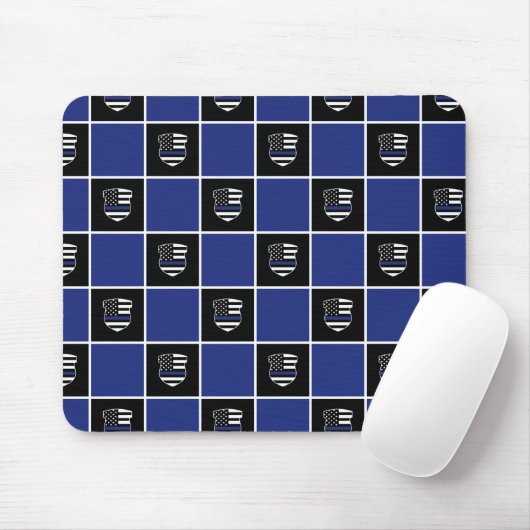 Chic Police Officer Thin Blue Line Abzeichen Muste Mousepad (Mit Mouse)