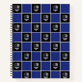 Chic Police Officer Thin Blue Line Abzeichen Muste Notizblock