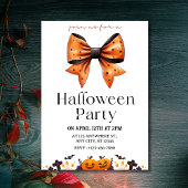 Chic Polka Dot Bow Halloween-Party Einladung