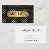 Chic Polka Dot Pattern Luxe Gold Metallic Visitenkarte (Vorne/Hinten)