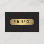 Chic Polka Dot Pattern Luxe Gold Metallic Visitenkarte (Vorderseite)