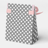 Chic Polka Dot Pink und Gray Gefallen Geschenkboxe Geschenkschachtel (Rückseite)