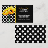 Chic Polka Dot & Poppy Business Card Visitenkarte (Vorne/Hinten)