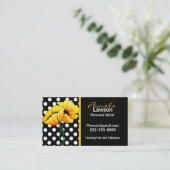 Chic Polka Dot & Poppy Business Card Visitenkarte (Stehend Vorderseite)