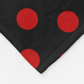Chic Polka Dot Red Black Background Fleece Blanket (Ecke)