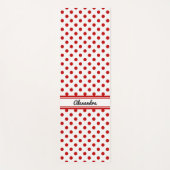 Chic Polka Dot Red White Background Yogamatte (Vorderseite)