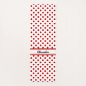 Chic Polka Dot Red White Background Yogamatte (Rückseite)