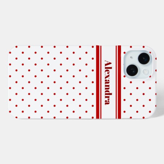 Chic Polka Dot Red White Pattern Case-Mate iPhone Hülle (Rückseite (Horizontal))