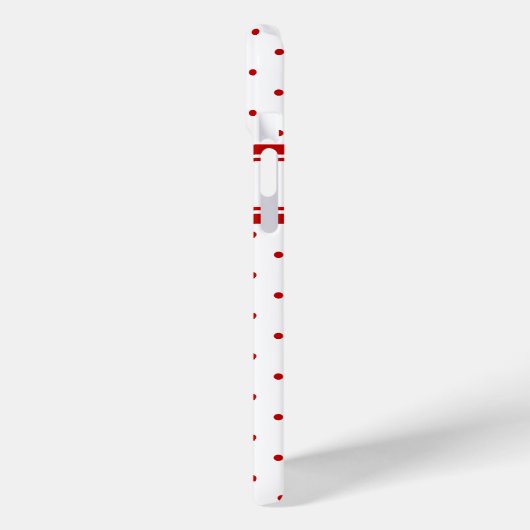 Chic Polka Dot Red White Pattern Case-Mate iPhone Hülle (Rückseite / Links)