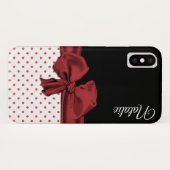 Chic Polka Dots and Bow iPhone X Case (Rückseite (Horizontal))
