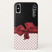 Chic Polka Dots and Bow iPhone X Case (Rückseite)