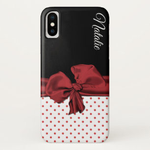 Chic Polka Dots and Bow iPhone X Case
