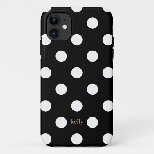 Chic Polka Dots iPhone Fälle (schwarz) Case-Mate iPhone Hülle (Rückseite)