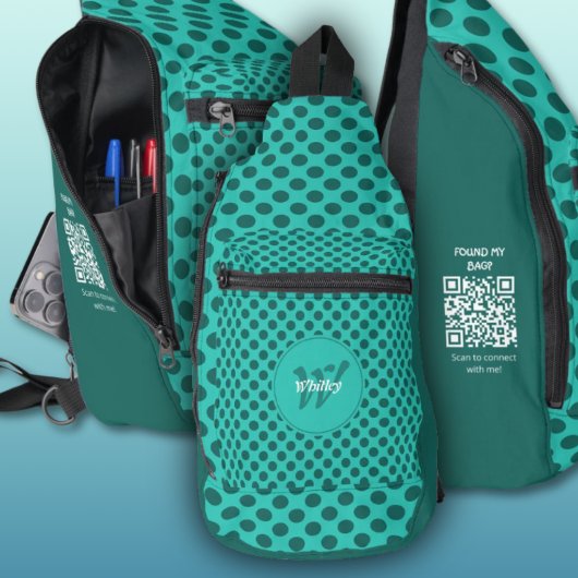Chic-Polka-Dots-Thema Smart Dynamic QR-Code Crossbody Bag