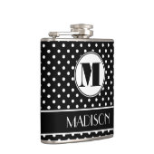Chic-Polka-Punkt-Monogramm personalisiert Flachmann (Rechts)