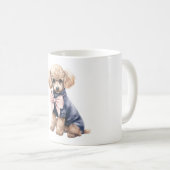 Chic Poodle in Pink & Blue Kaffeetasse (VorderseiteRechts)