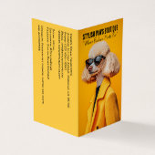 Chic Poodle in Sonnenbrille und Gelbmatte Visitenkarten (Vorderseite)