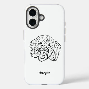 Chic Poodle Kontur: Persönliche Bearbeitung Ihres iPhone 16 Hülle