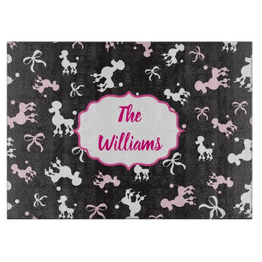 Chic Poodle Passion Schneidebrett (Vorderseite)