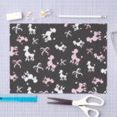 Chic Poodles Rosa und Schwarz Seidenpapier (Handwerk)