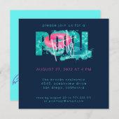 Chic Pool Party Splash Einladung (Vorne/Hinten)